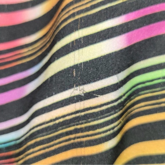 Alice & Olivia Multicolor Striped SKATER 100% Silk Mini Dress Size Medium - Picture 7 of 8